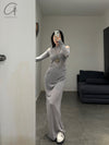 Marc Le Bihan 2842 Collection Off-the-shoulder T-shirt Long-sleeved Dress MLB-2842-H23-24-LIGHT GREY